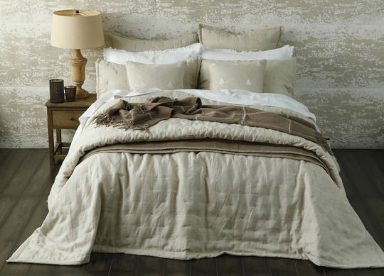MM Linen - Laundered Linen Bedspread Set - Natural